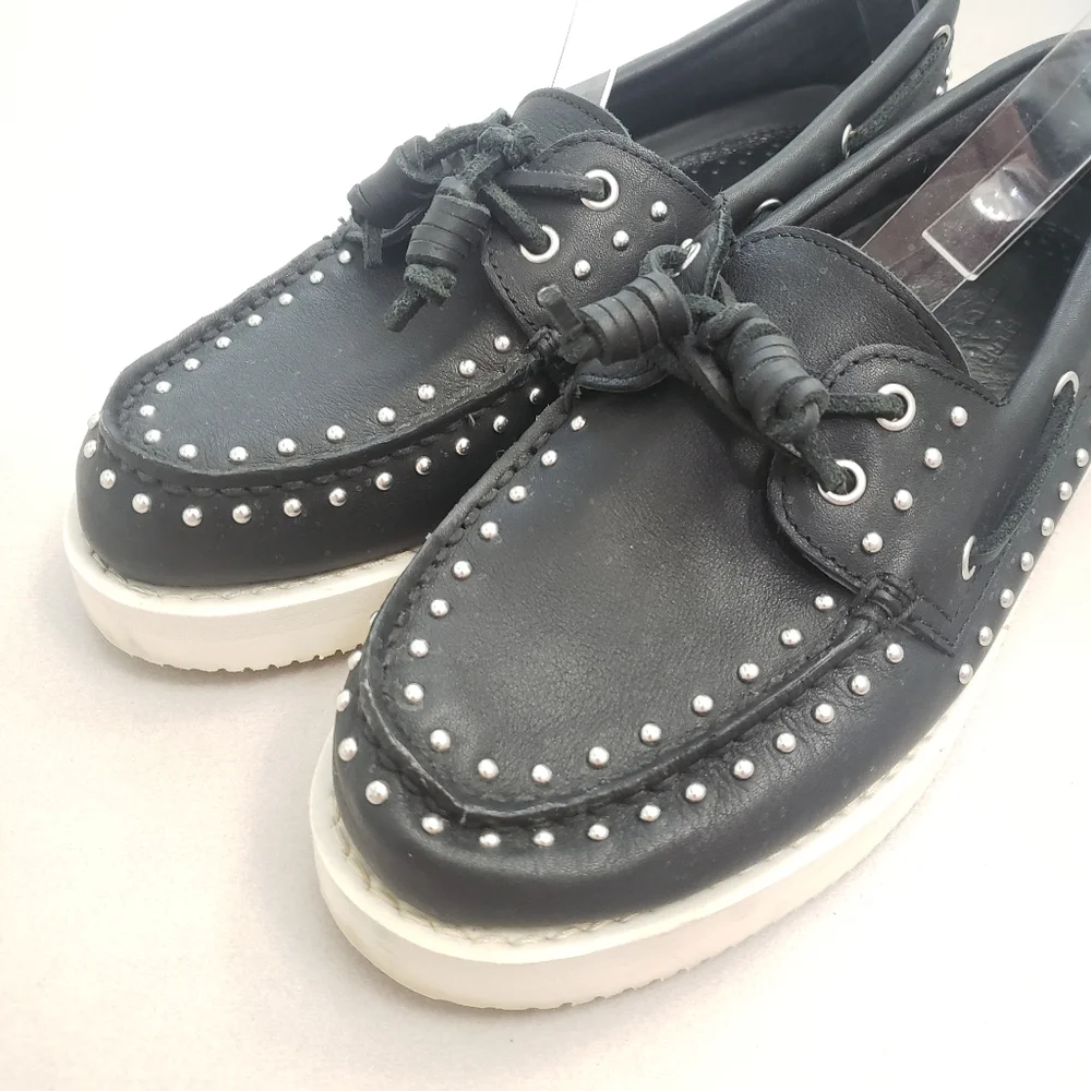 Sperry Rebecca Minkoff Black Studded Loafers Size 9 - Picture 6 of 11